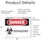 Signmission Biohazard Danger Sign, Vinyl Decal, 5in W x 3.5in L, 2PK OS-2PACK-DS-D-35-L-1933 - alternate 2